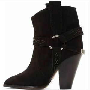Isabel Marant Etoile Black Suede Western Rawson Ankle Boots